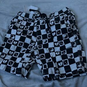 Forever 21 Men’s Checkered Design Black and White Shorts